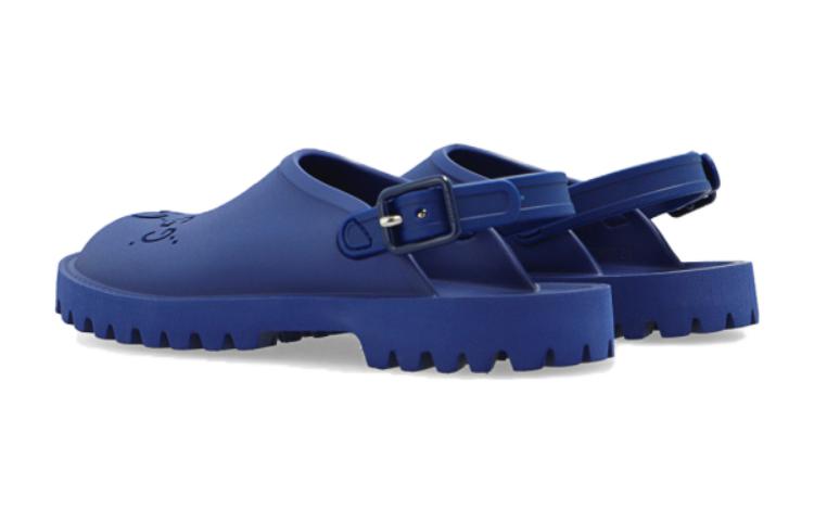 Lookbook 童趣GUCCI古馳 按扣鏤空 流行涼拖 青色