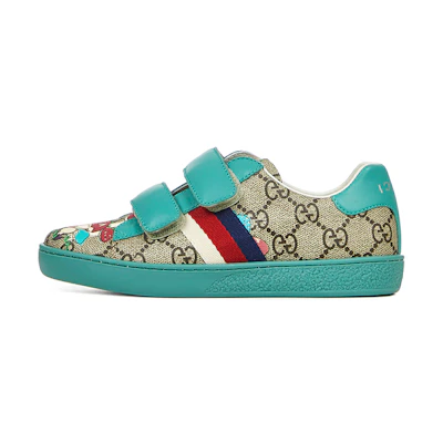 (PS) Gucci Ace 'GG Supreme Sea Blue Velcro'