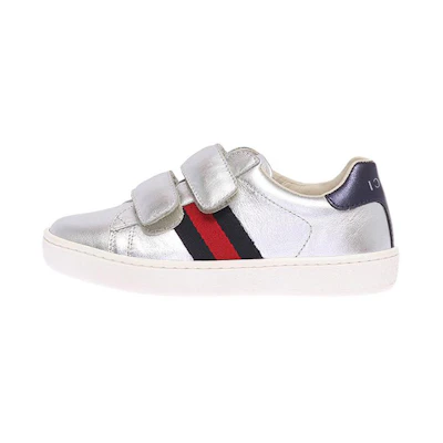 (PS) Gucci Ace 'Silver Blue with Classic Red and Blue Stripe'