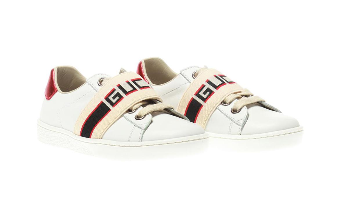 Lookbook (Preschool) Gucci Ace Stripe Leather 'White Red Black' 553053-0IIR0-9065