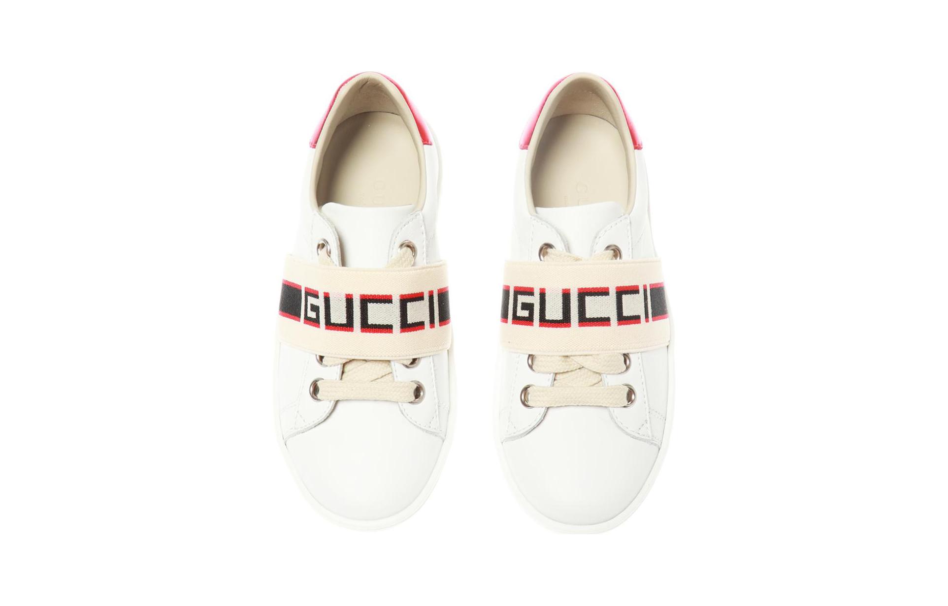 Shop (Preschool) Gucci Ace Stripe Leather 'White Red Black' 553053-0IIR0-9065