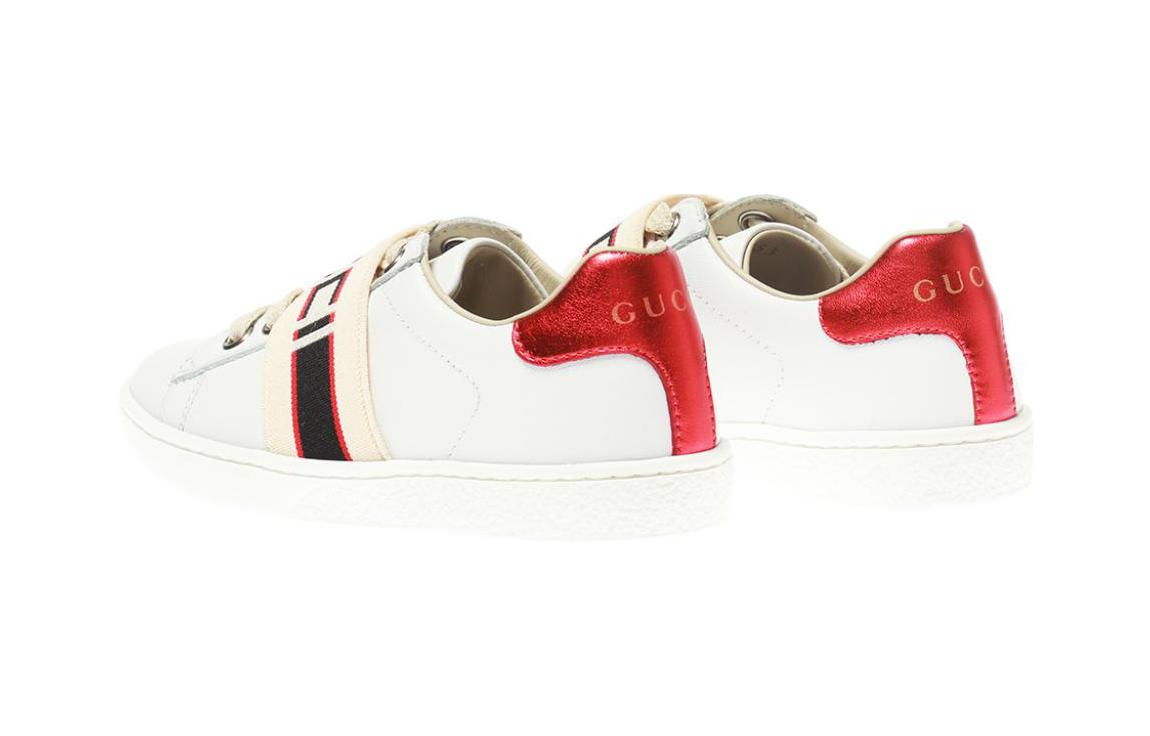 Purchase (Preschool) Gucci Ace Stripe Leather 'White Red Black' 553053-0IIR0-9065