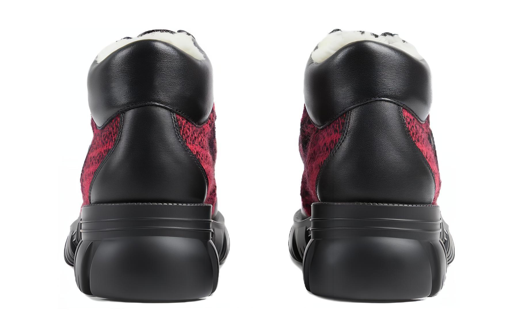 Purchase (PS) Gucci Sepatu Boot Pendek 'Hitam Merah' 762668-FACL2-8442