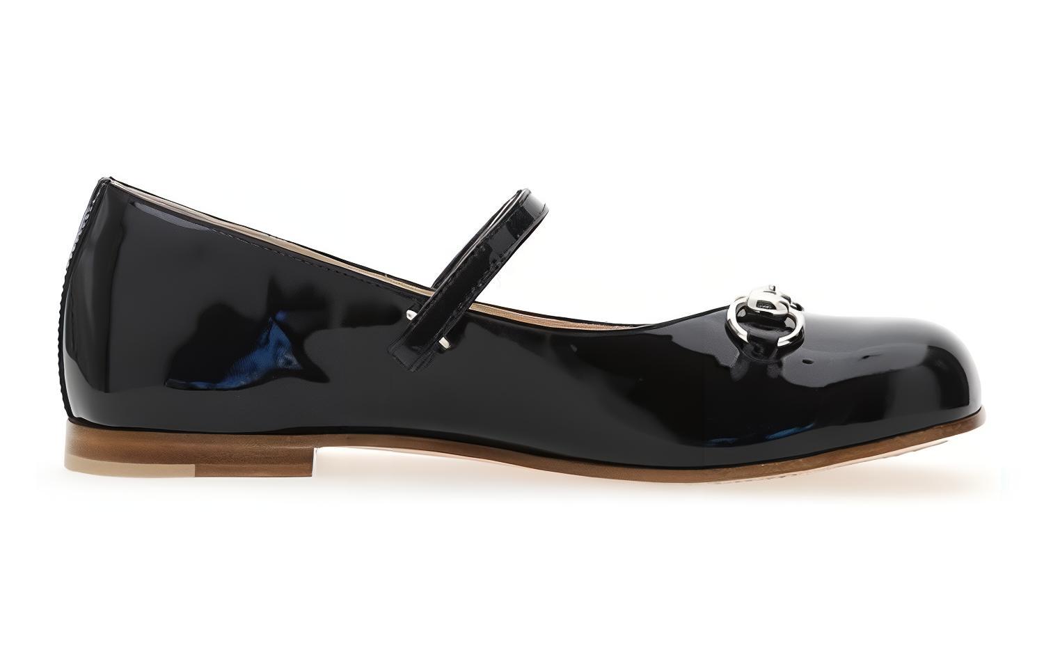 Order (Preschool) Gucci Ballerina Flats 'Black Horsebit Detail' 685447-ALU00-1000