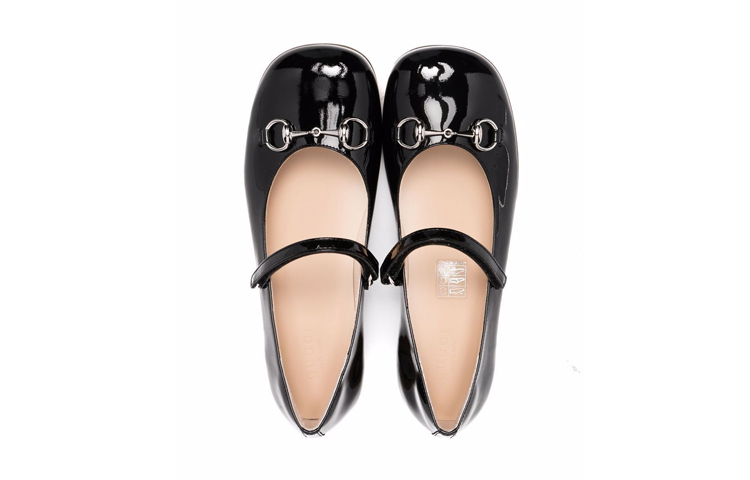 Shop (Preschool) Gucci Ballerina Flats 'Black Horsebit Detail' 685447-ALU00-1000