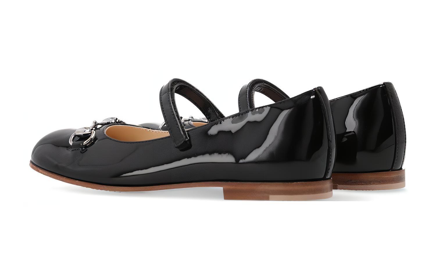 Purchase (Preschool) Gucci Ballet Flat 'Black Patent Horsebit' 682225-ALU00-1000