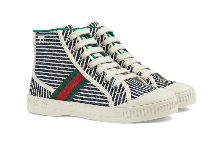 Lookbook (Preschool) Gucci Canvas Mid-Top Sneaker 'Blue' 750709-FAB5A-4048