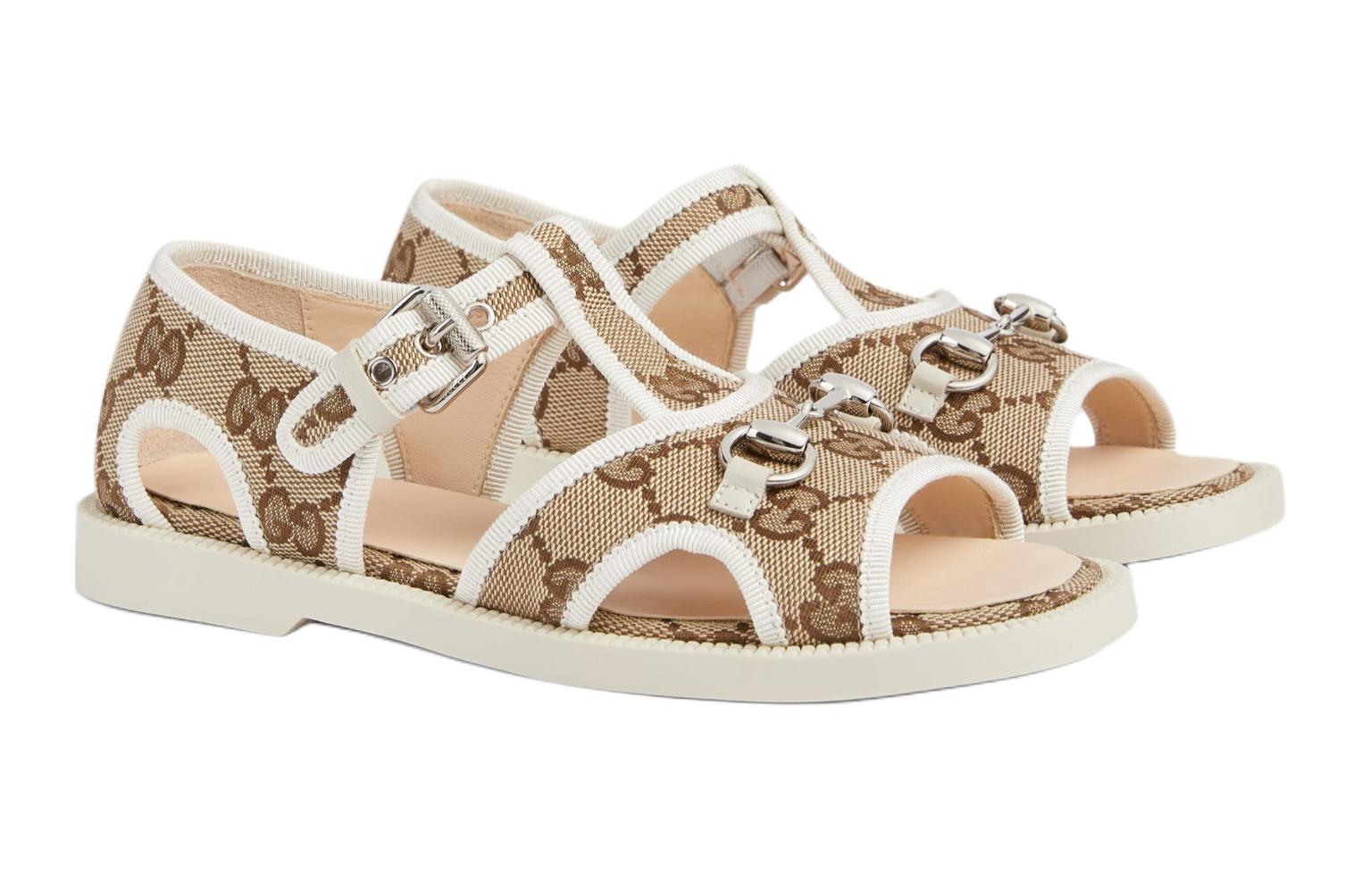 Lookbook (Preschool) Gucci Canvas Toe-Open Sandal 'Beige' 772395-HAAFE-1942