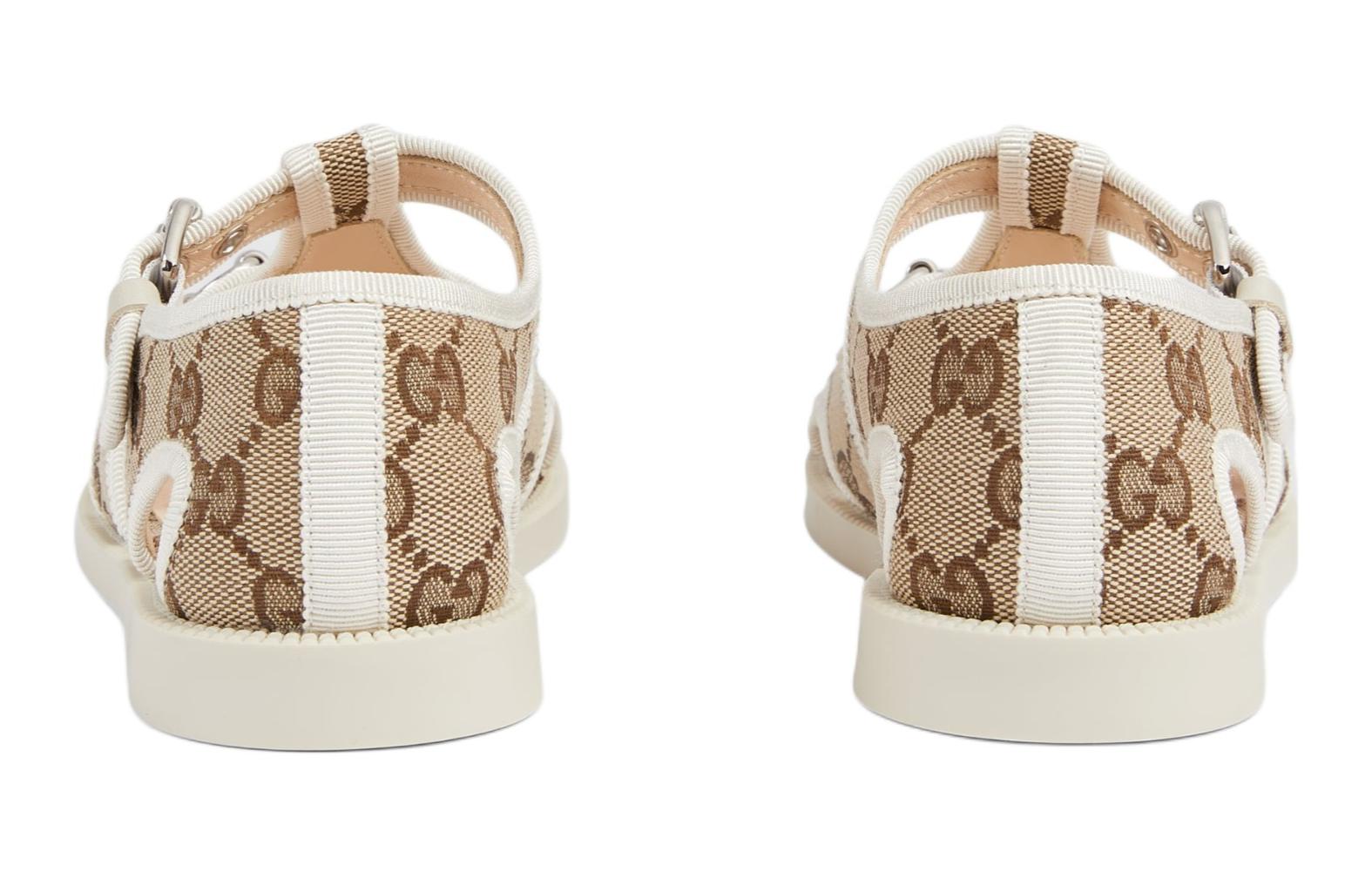 Shop (Preschool) Gucci Canvas Toe-Open Sandal 'Beige' 772395-HAAFE-1942