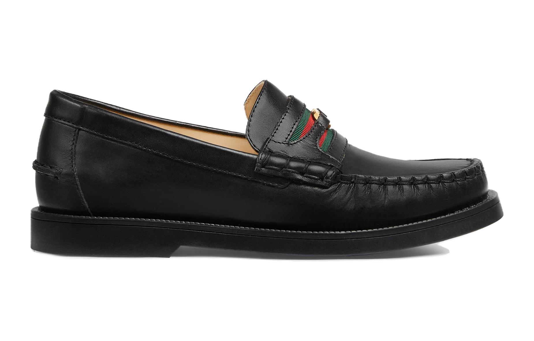 Order (PS) Gucci Kasut Slip-On Kulit Kanak-Kanak 'Hitam' 749242-AACDO-1084