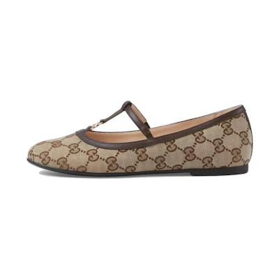 (PS) Gucci Double G Canvas Round-Toe Buckle Platform 'Brown'