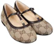 Shop (Preschool) Gucci Double G Canvas Round-Toe Buckle Platform 'Brown' 773659-FACYJ-9754