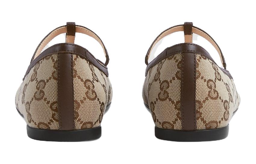 Purchase (Preschool) Gucci Double G Canvas Round-Toe Buckle Platform 'Brown' 773659-FACYJ-9754
