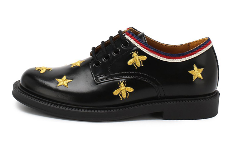 Buy (Preschool) Gucci Embroidered Leather Sneaker 'Black' 522232-D7310-1066