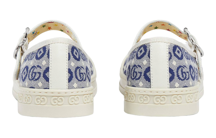 Shop (PS) Sepatu Kanvas Gucci Flat Buckle 'Biru Putih' 681374-U4G20-4464
