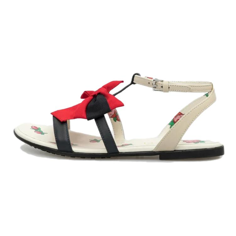 (Preschool) Gucci Flat Buckle Sandal 'Black Red' 553070-0IIV0-4084