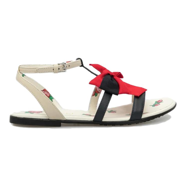 Order (Preschool) Gucci Flat Buckle Sandal 'Black Red' 553070-0IIV0-4084