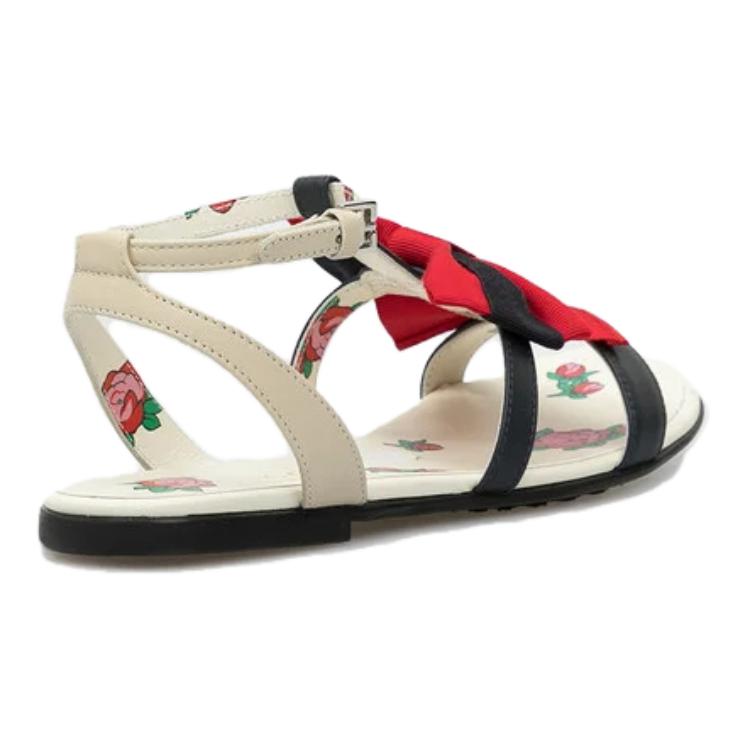 Shop (PS) グッチ フラットバックルサンダル 黒/赤 553070-0IIV0-4084