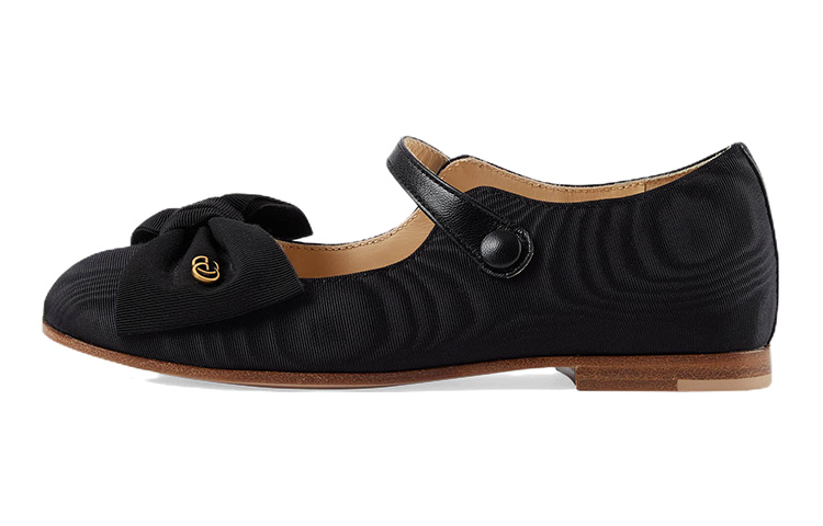 (Preschool) Gucci Flat Shoes 'Black Bow' 728346-FABD3-1049