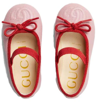 嬰兒 GUCCI古馳 雙G刺繡 低筒 平底鞋 粉紅色 Shop 嬰兒 GUCCI古馳 雙G刺繡 低筒 平底鞋 粉紅色