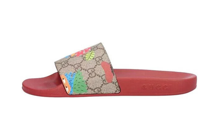(Preschool) Gucci GG Print Slide 'Mushroom Pattern Red' 508809-22T00-8462