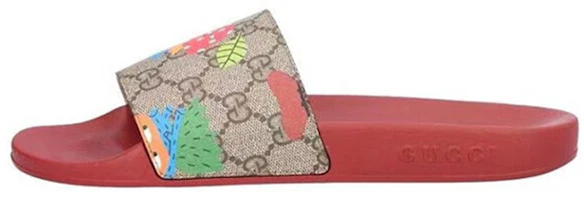 (Preschool) Gucci GG Print Slide 'Mushroom Pattern Red' 508809-22T00-8462 (Preschool) Gucci GG Print Slide 'Mushroom Pattern Red' 508809-22T00-8462
