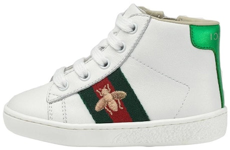 兒童 GUCCI古馳 平底繫帶 皮質 耐磨 高筒 時尚板鞋 白色 Buy 兒童 GUCCI古馳 平底繫帶 皮質 耐磨 高筒 時尚板鞋 白色