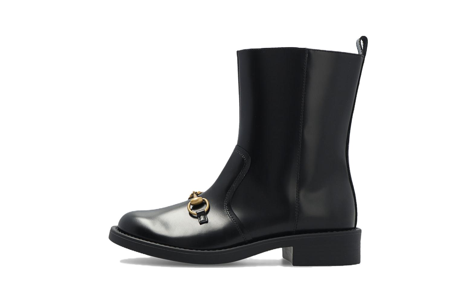 (Preschool) Gucci High Top Boot 'Black Leather Comfort' 703560-U3D00-1000