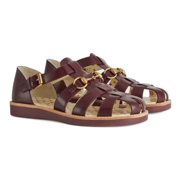 Lookbook (Preschool) Gucci Horsebit Sandal 'Brown' 681350-D7300-6123