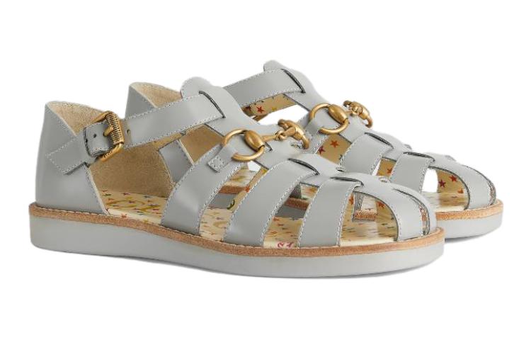 Lookbook (Preschool) Gucci Horsebit Sandal 'Grey' 681350-D7300-1715