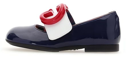(Preschool) Gucci Leather Ballet Flat 'Dark Blue Logo' 662178-ALU80-4561 (Preschool) Gucci Leather Ballet Flat 'Dark Blue Logo' 662178-ALU80-4561