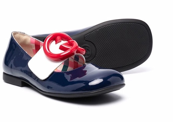 (PS) Gucci Flat Ballet Kulit 'Logo Biru Gelap' 662178-ALU80-4561 Shop (PS) Gucci Flat Ballet Kulit 'Logo Biru Gelap' 662178-ALU80-4561