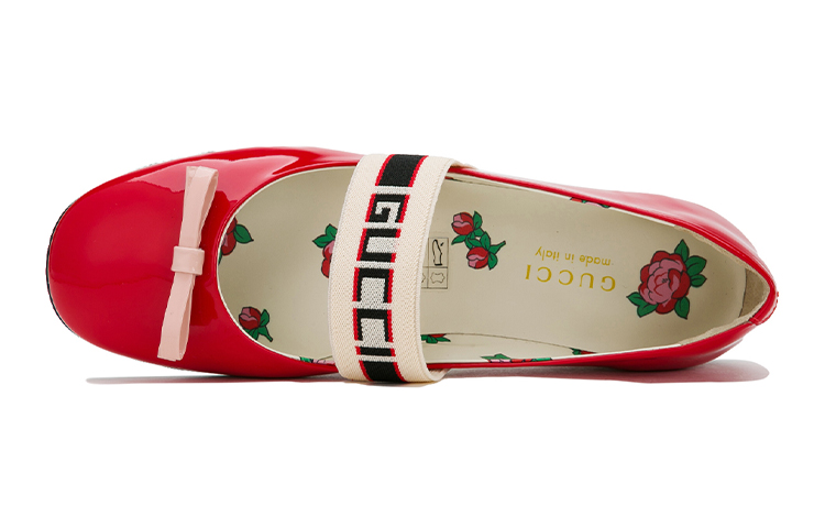Lookbook (PS) Gucci Scarpe Pelle Platform Rosse con Fiocco 552971-0IRA0-6566