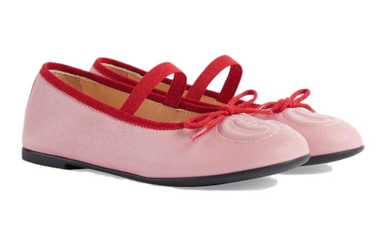 Order (Preschool) Gucci Leather Bow Low-Top 'Pink' 702907-1D7A0-5860