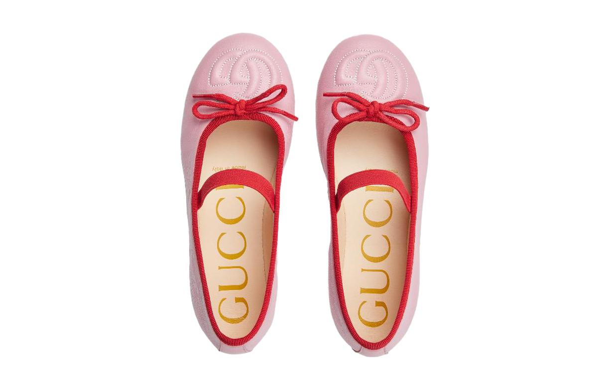 Lookbook (Preschool) Gucci Leather Bow Low-Top 'Pink' 702907-1D7A0-5860