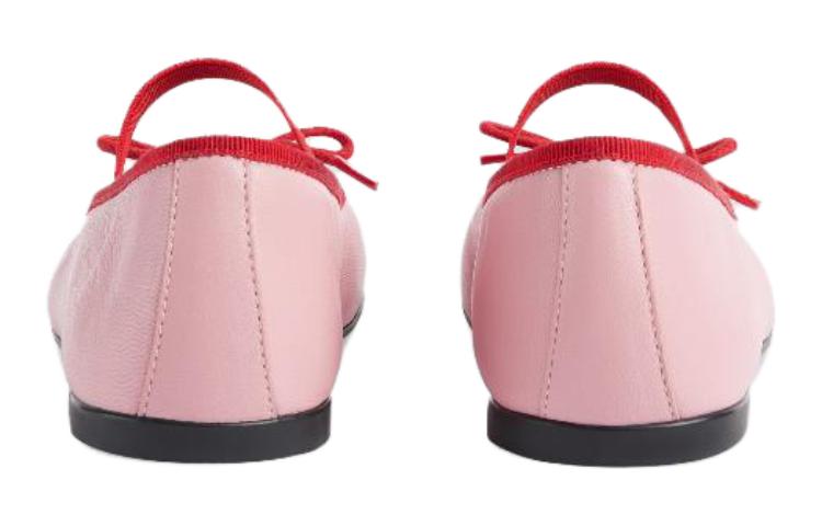 Shop (PS) Gucci Kulit Bow Low-Top 'Merah Jambu' 702907-1D7A0-5860