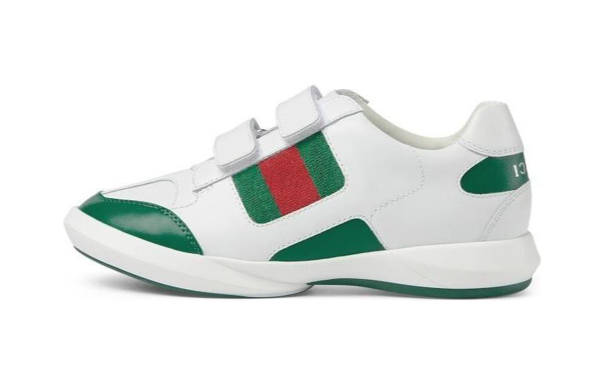 Buy (PS) グッチ レザー カジュアルスニーカー (ホワイト) 772405-AAC45-3145