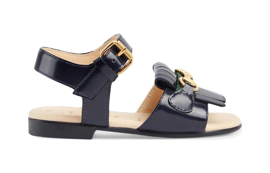 Order (Preschool) Gucci Leather Horsebit Open-Toe Sandal 'Blue' 725766-AABF0-4054
