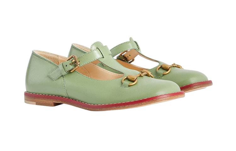 Order (PS) (幼児用) グッチ レザー ローファー 'グリーン ホースビット' 725743-C9D00-3408 725743-C9D00-3408