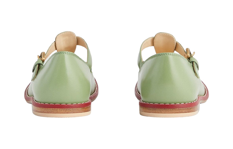 Shop (PS) (幼児用) グッチ レザー ローファー 'グリーン ホースビット' 725743-C9D00-3408 725743-C9D00-3408