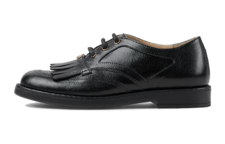 (Preschool) Gucci Leather Low-Top Lace-Up 'Black' 749251-D3V00-1000