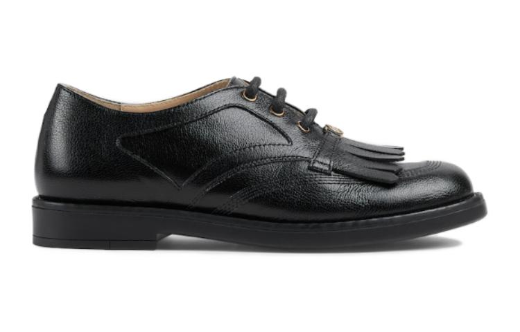 Order (Preschool) Gucci Leather Low-Top Lace-Up 'Black' 749251-D3V00-1000