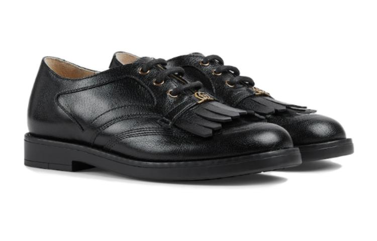 Lookbook (Preschool) Gucci Leather Low-Top Lace-Up 'Black' 749251-D3V00-1000