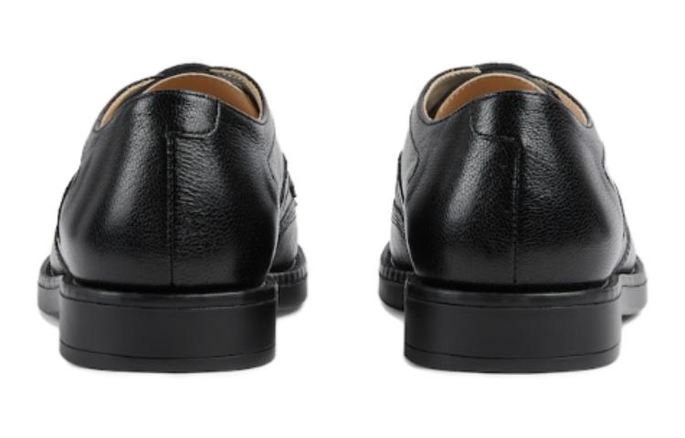 Shop (Preschool) Gucci Leather Low-Top Lace-Up 'Black' 749251-D3V00-1000