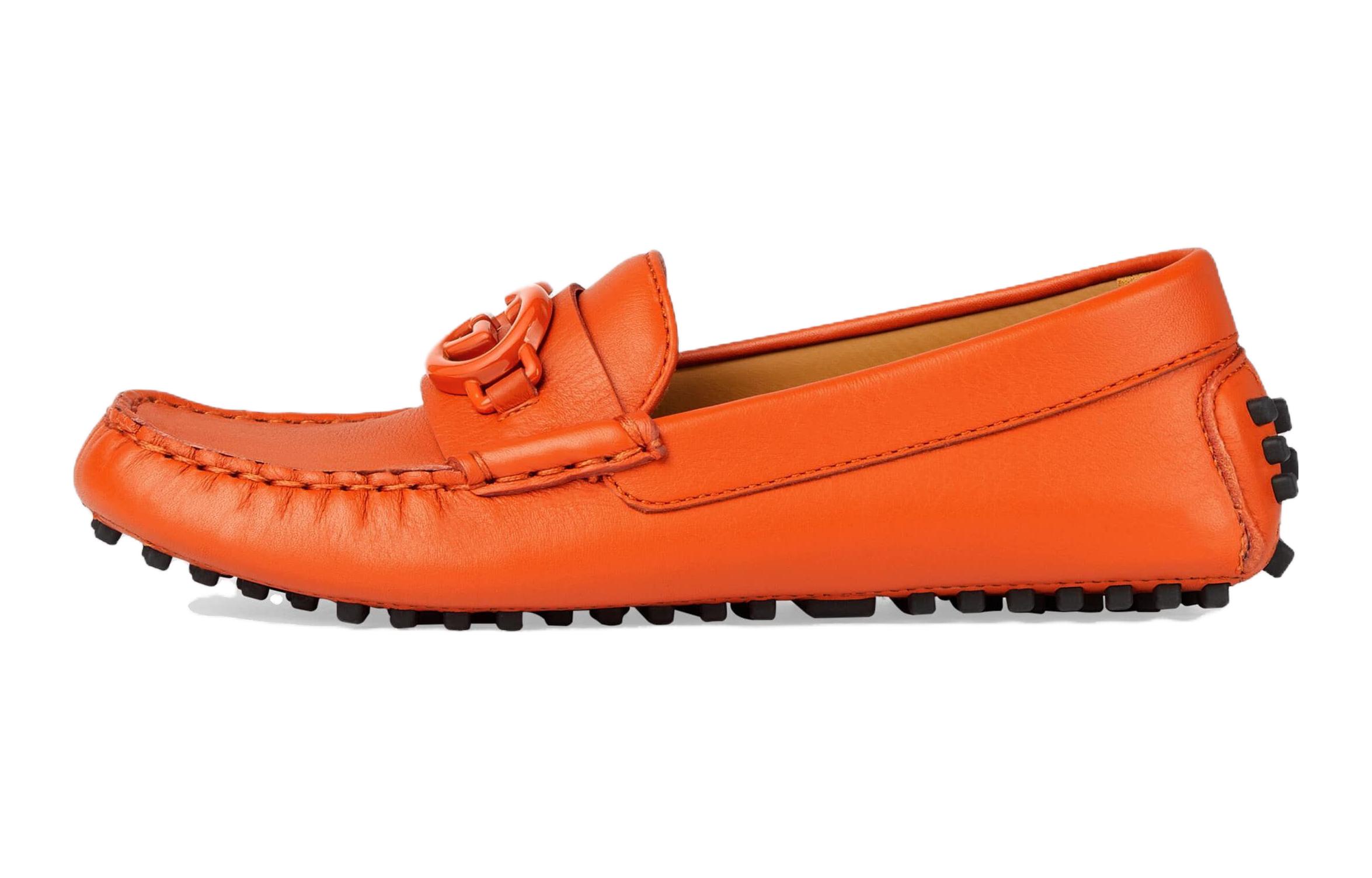 (Preschool) Gucci Leather Pointed-Toe Flats 'Orange' 725740-1XH00-7519