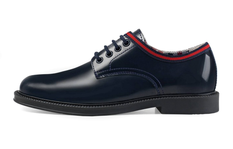 (Preschool) Gucci Leather Sneaker 'Black Blue' 477514-D7310-4065