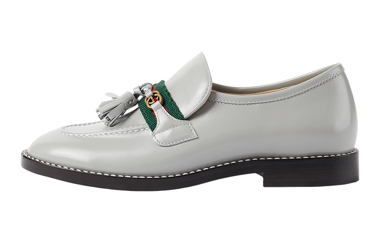 (Preschool) Gucci Leather Tassel Flats 'Grey' 662190-U3D20-1760