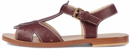 (Preschool) Gucci Leather Toe Strap Round Toe Sandals 'Burgundy' 724055-1XH00-6629 (Preschool) Gucci Leather Toe Strap Round Toe Sandals 'Burgundy' 724055-1XH00-6629
