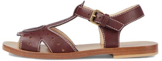 (Preschool) Gucci Leather Toe Strap Round Toe Sandals 'Burgundy' 724055-1XH00-6629 (Preschool) Gucci Leather Toe Strap Round Toe Sandals 'Burgundy' 724055-1XH00-6629