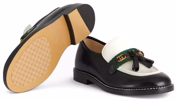 Shop 中童 GUCCI 飾織帶樂福鞋 黑色